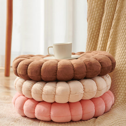 Biscuit Shape Cushion Decorative Soft Floor Cushion for Gift Living Room Bar Round Dark Brown
