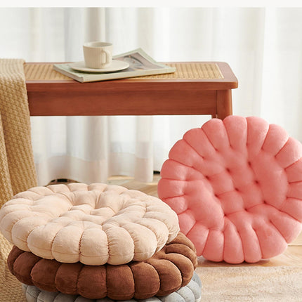 Biscuit Shape Cushion Decorative Soft Floor Cushion for Gift Living Room Bar Round Dark Brown
