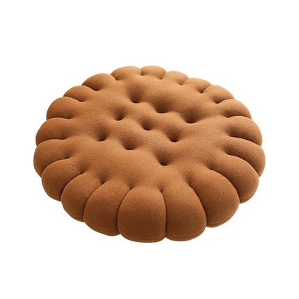 Biscuit Shape Cushion Decorative Soft Floor Cushion for Gift Living Room Bar Round Dark Brown