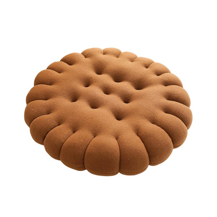 Biscuit Shape Cushion Decorative Soft Floor Cushion for Gift Living Room Bar Round Dark Brown