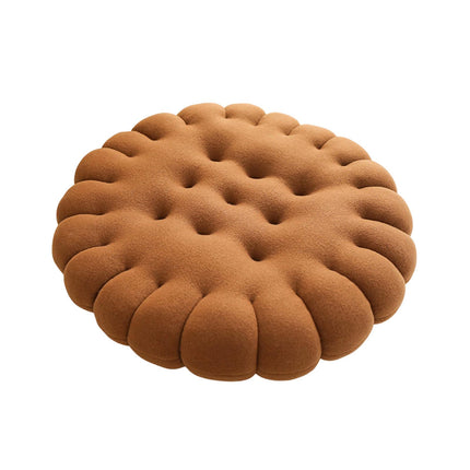 Biscuit Shape Cushion Decorative Soft Floor Cushion for Gift Living Room Bar Round Dark Brown