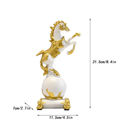 Horse Figurine Nordic Style Animal Sculpture for Cabinet Bedroom Centerpiece White