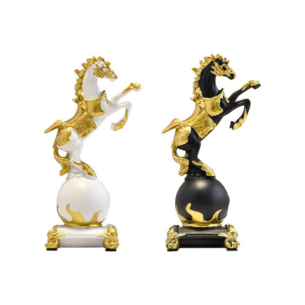 Horse Figurine Nordic Style Animal Sculpture for Cabinet Bedroom Centerpiece White