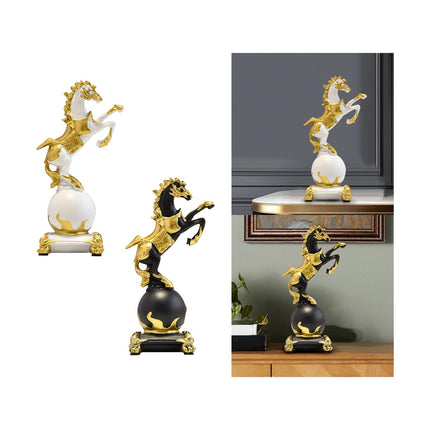 Horse Figurine Nordic Style Animal Sculpture for Cabinet Bedroom Centerpiece White