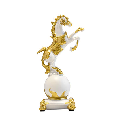Horse Figurine Nordic Style Animal Sculpture for Cabinet Bedroom Centerpiece White