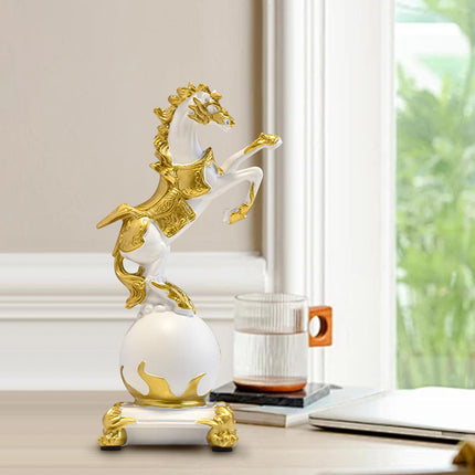Horse Figurine Nordic Style Animal Sculpture for Cabinet Bedroom Centerpiece White