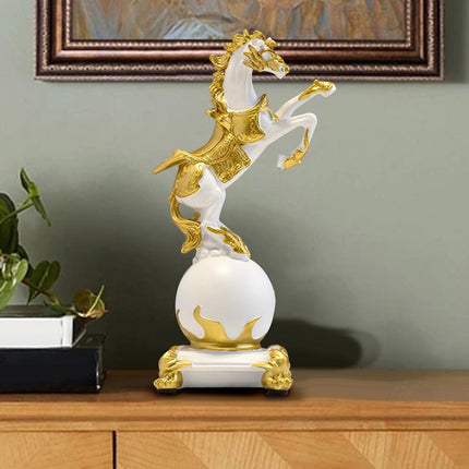 Horse Figurine Nordic Style Animal Sculpture for Cabinet Bedroom Centerpiece White