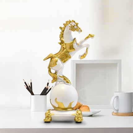 Horse Figurine Nordic Style Animal Sculpture for Cabinet Bedroom Centerpiece White