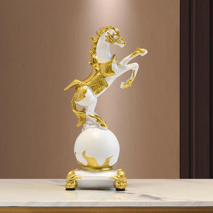 Horse Figurine Nordic Style Animal Sculpture for Cabinet Bedroom Centerpiece White