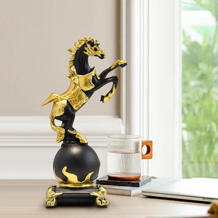Horse Figurine Nordic Style Animal Sculpture for Cabinet Bedroom Centerpiece Black
