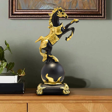 Horse Figurine Nordic Style Animal Sculpture for Cabinet Bedroom Centerpiece Black