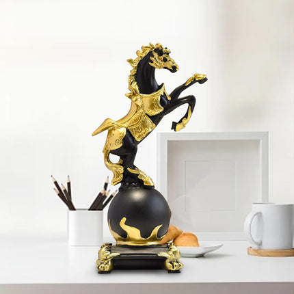 Horse Figurine Nordic Style Animal Sculpture for Cabinet Bedroom Centerpiece Black
