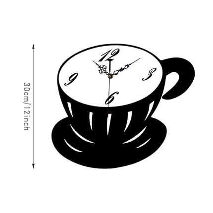 Coffee Cup Wall Clock Fashionable Silent for Living Room Entrance Restaurant