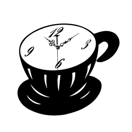 Coffee Cup Wall Clock Fashionable Silent for Living Room Entrance Restaurant