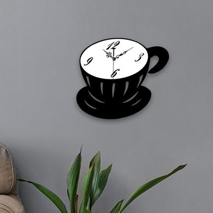 Coffee Cup Wall Clock Fashionable Silent for Living Room Entrance Restaurant