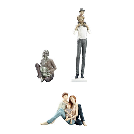 Family Sculpture Holiday Gift Centerpiece Resin Statue for Office Shelf Desk 12x10x14cm mother and kid