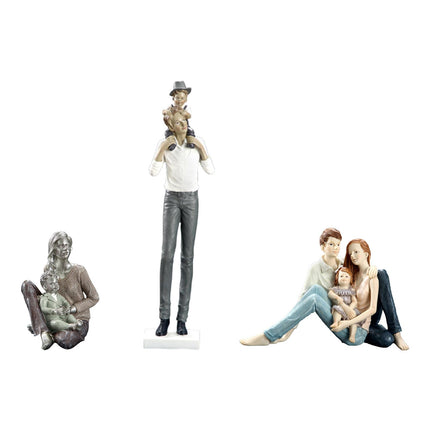 Family Sculpture Holiday Gift Centerpiece Resin Statue for Office Shelf Desk 12x10x14cm mother and kid