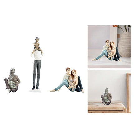 Family Sculpture Holiday Gift Centerpiece Resin Statue for Office Shelf Desk 12x10x14cm mother and kid