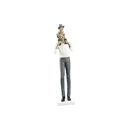 Family Sculpture Holiday Gift Centerpiece Resin Statue for Office Shelf Desk 9.5x7x38cm father and kid