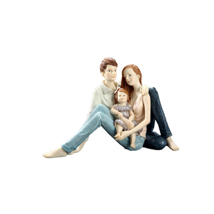 Family Sculpture Holiday Gift Centerpiece Resin Statue for Office Shelf Desk 22x12.5x15cm mother father kid