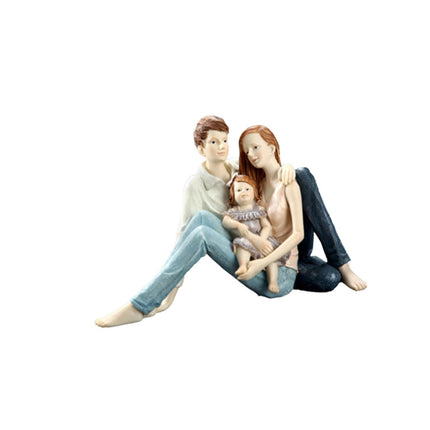 Family Sculpture Holiday Gift Centerpiece Resin Statue for Office Shelf Desk 22x12.5x15cm mother father kid