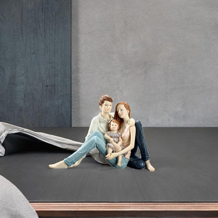 Family Sculpture Holiday Gift Centerpiece Resin Statue for Office Shelf Desk 22x12.5x15cm mother father kid