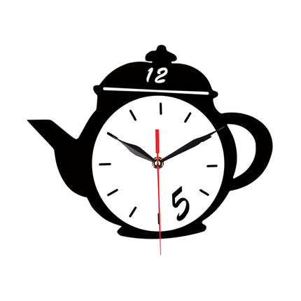 Kettle Wall Clock 30cm Minimalist Silent for Dining Room Bathroom Restaurant