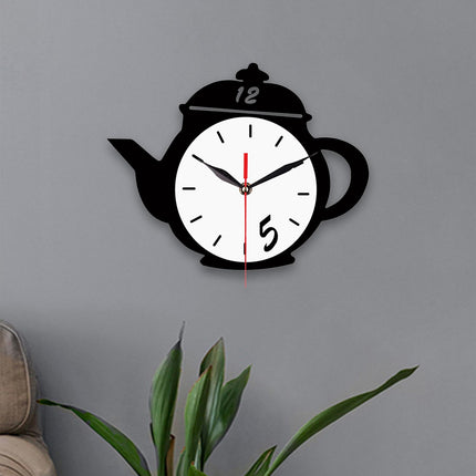 Kettle Wall Clock 30cm Minimalist Silent for Dining Room Bathroom Restaurant