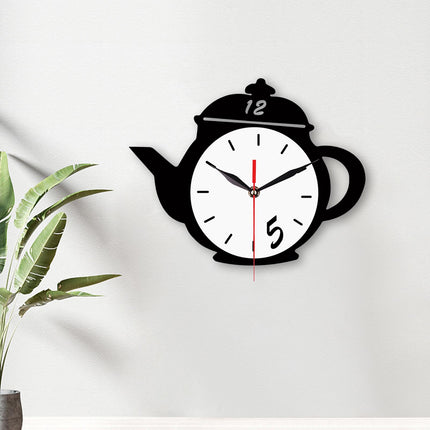 Kettle Wall Clock 30cm Minimalist Silent for Dining Room Bathroom Restaurant