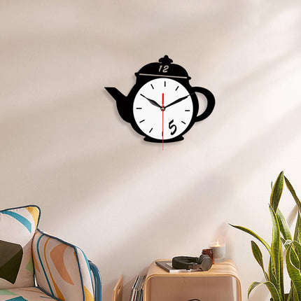 Kettle Wall Clock 30cm Minimalist Silent for Dining Room Bathroom Restaurant