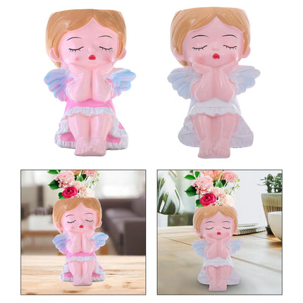 Girl Plant Pot Decoration Tabletop Office DIY Patio Accessories Plant Holder Pink
