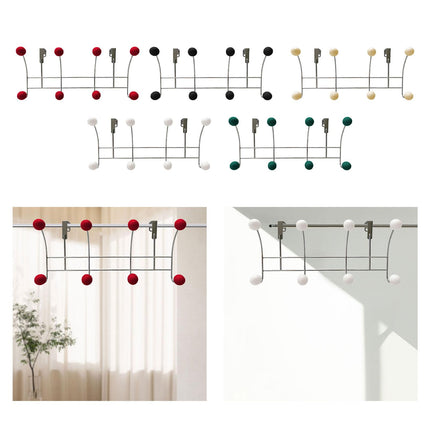 Door Rear Hanger Wall Mounted Storage Hanger Coat Rack for Purse Key Bedroom Red