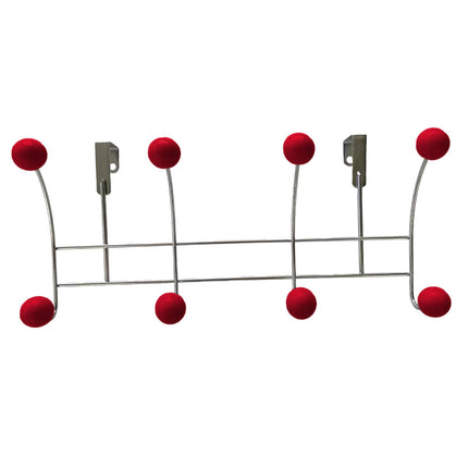 Door Rear Hanger Wall Mounted Storage Hanger Coat Rack for Purse Key Bedroom Red