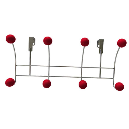 Door Rear Hanger Wall Mounted Storage Hanger Coat Rack for Purse Key Bedroom Red