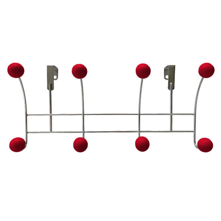 Door Rear Hanger Wall Mounted Storage Hanger Coat Rack for Purse Key Bedroom Red