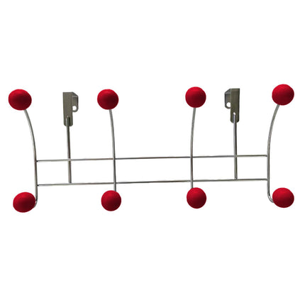 Door Rear Hanger Wall Mounted Storage Hanger Coat Rack for Purse Key Bedroom Red