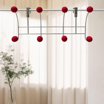 Door Rear Hanger Wall Mounted Storage Hanger Coat Rack for Purse Key Bedroom Red