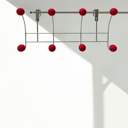 Door Rear Hanger Wall Mounted Storage Hanger Coat Rack for Purse Key Bedroom Red