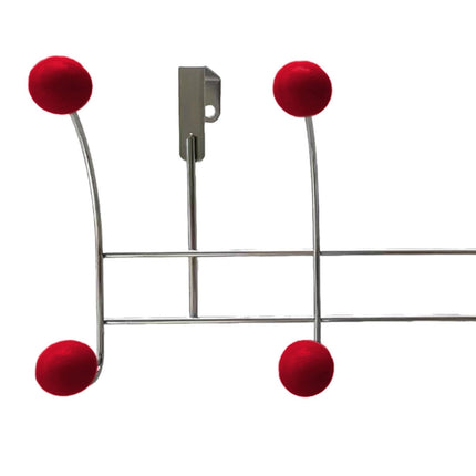 Door Rear Hanger Wall Mounted Storage Hanger Coat Rack for Purse Key Bedroom Red