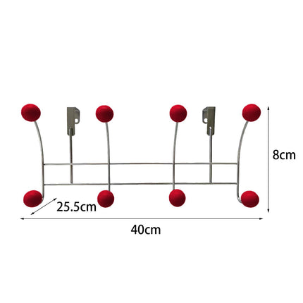 Door Rear Hanger Wall Mounted Storage Hanger Coat Rack for Purse Key Bedroom Red