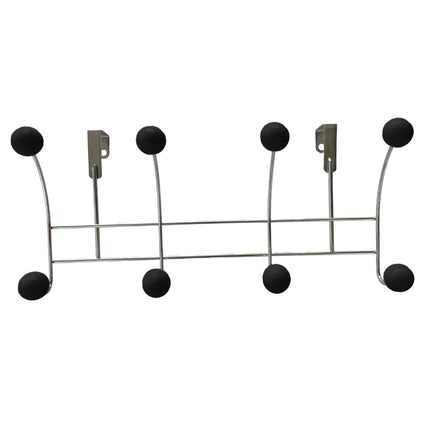 Door Rear Hanger Wall Mounted Storage Hanger Coat Rack for Purse Key Bedroom Black