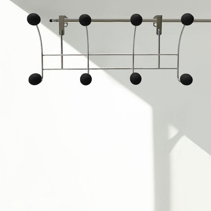 Door Rear Hanger Wall Mounted Storage Hanger Coat Rack for Purse Key Bedroom Black