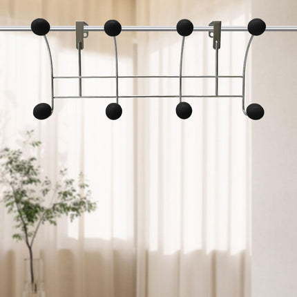 Door Rear Hanger Wall Mounted Storage Hanger Coat Rack for Purse Key Bedroom Black