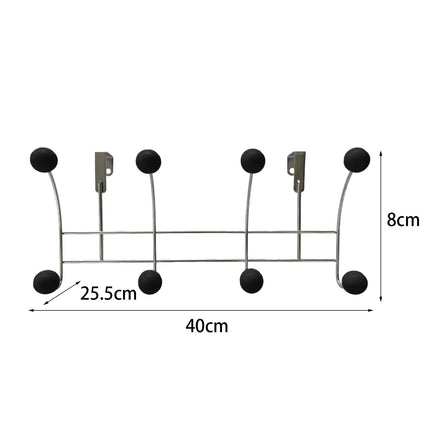Door Rear Hanger Wall Mounted Storage Hanger Coat Rack for Purse Key Bedroom Black