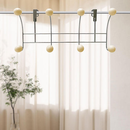 Door Rear Hanger Wall Mounted Storage Hanger Coat Rack for Purse Key Bedroom Apricot