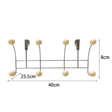 Door Rear Hanger Wall Mounted Storage Hanger Coat Rack for Purse Key Bedroom Apricot