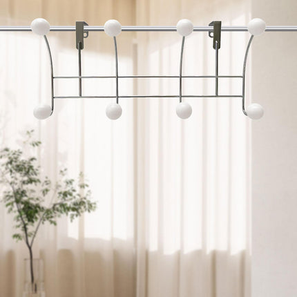 Door Rear Hanger Wall Mounted Storage Hanger Coat Rack for Purse Key Bedroom White