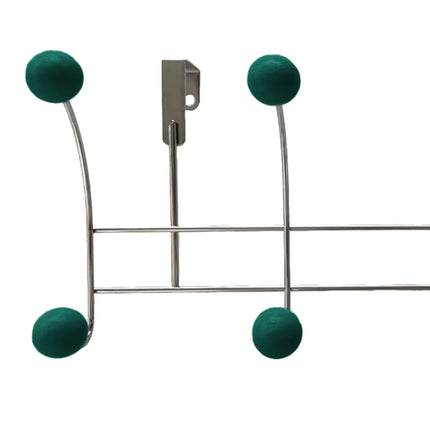 Door Rear Hanger Wall Mounted Storage Hanger Coat Rack for Purse Key Bedroom Green