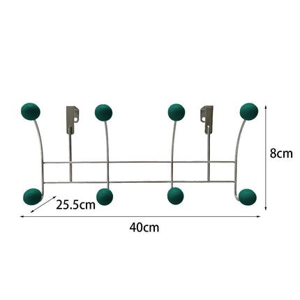 Door Rear Hanger Wall Mounted Storage Hanger Coat Rack for Purse Key Bedroom Green