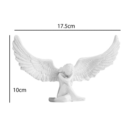 Angel Statue Birthday Gift Decorative Resin Figurine for Desk Cabinet Indoor
